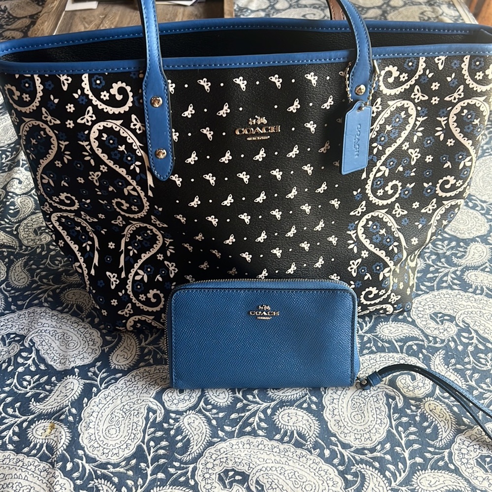 Coach Bag with wristlet wallet.